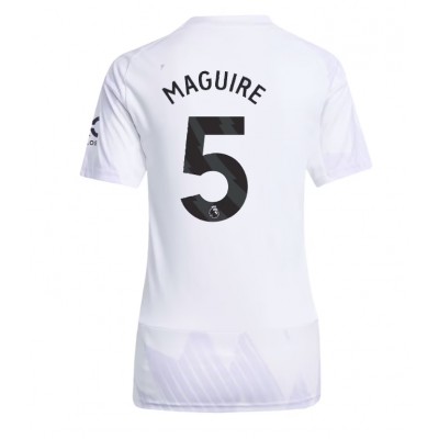Ženski Nogometni dresi Manchester United Harry Maguire #5 Gostujoči 2025-26 Kratek Rokav Ženski Nogometni dresi Manchester United Harry Maguire #5 Gostujoči 2025-26 Kratek Rokav